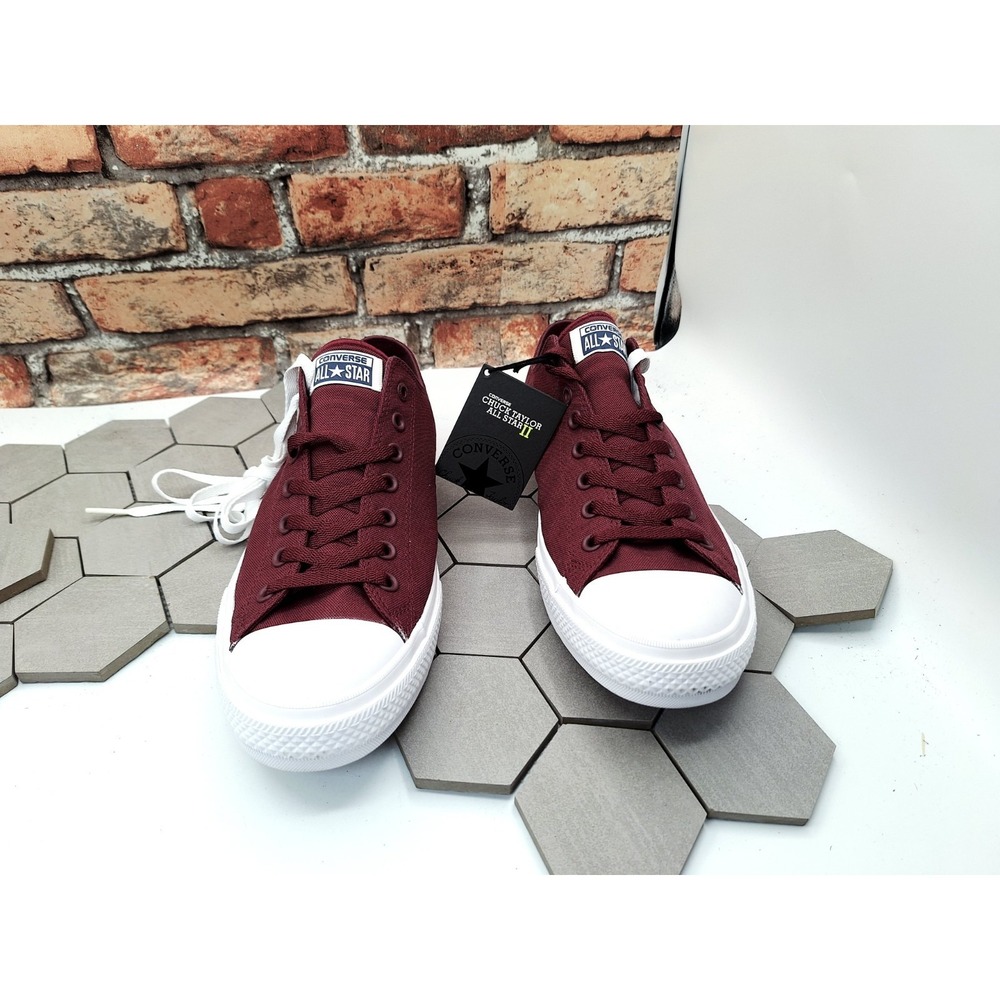 Converse All Star Chuck Taylor II Lunarlon Men's Sz 13 Wine White Sneakers Rare - Picture 7 of 11